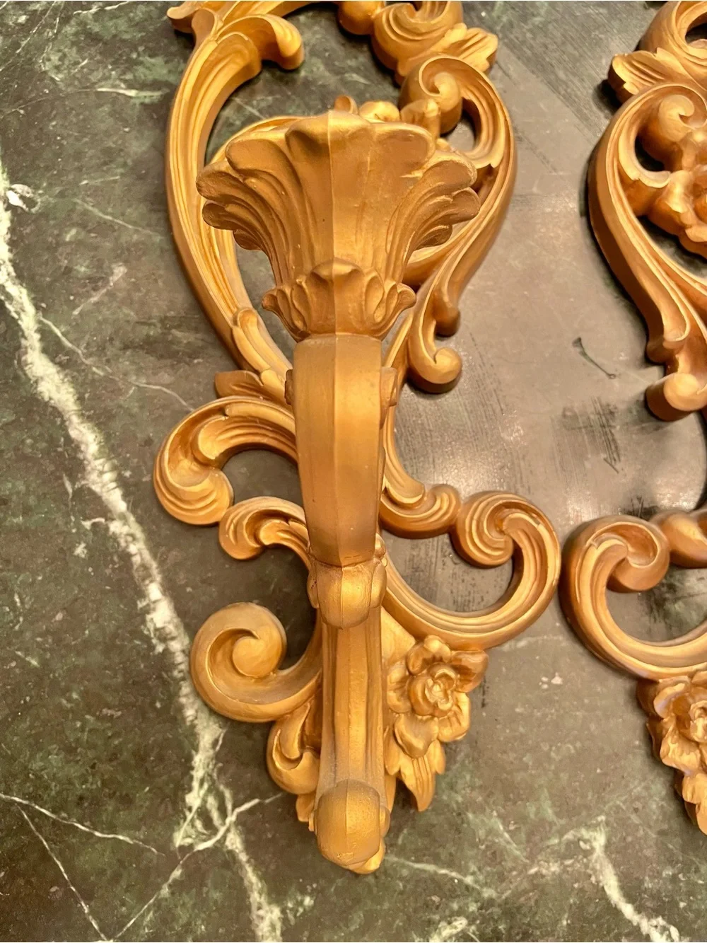 MCM Vintage Pair 1970's HOMCO #4118 Gold Wall Sconce Candle Holders